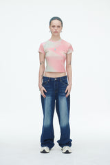 オーバーザレインボーシャーベットクロップ半袖Tシャツ / Over The Rainbow Sherbet Crop T no.1