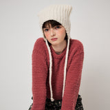 MOHAIR EARMUFF BEANIE, IVORY