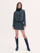 Leona tweed jacket CHARCOLE