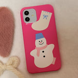 snowman pungpung hard phone case(glossy hot pink)
