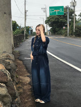 Deep ocean denim set up pants 