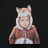 BABY FACE FOX DOLL SHORT SLEEVE T-SHIRT BLACK