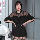 チェーンメッシュボックスTシャツ/TOP(8101) chain mesh box tea