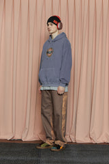 TIE-DYE BLOCK DENIM PANTS / BROWN