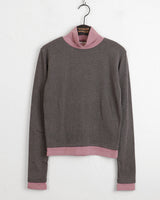 Nuei napping color combination layered polar long-sleeved T-shirt