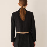 ツイードミニマルクロップジャケット/Tweed minimal cropped jacket