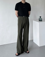 RO ウォッシャブルリネンVネックヘンリーネックニットウェア / VネックRO Washable Linen V-Neck Henley Neck Knitwear (6 colors)