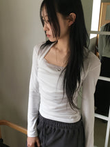 ヴィシー・バレエコア シフォンシャーリングボレロ長袖Tシャツ