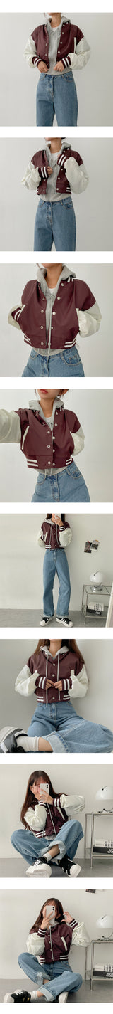 Nesmuji Cropped Hooded Zip-Up