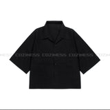 YM クリースクロップドシャツ / YM Crease Cropped Shirt (4 colors)