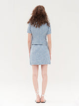 スージーツイードミニスカート/SUZY TWEED MINI SKIRT_BLUE