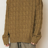 スクエアニット/SQUARE KNIT_YELLOW BROWN