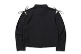ショルダーオープンリボンシャツ / SHOULDER OPEN RIBBON SHIRT_BLACK