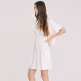 カーゴピンタックハーフパンツ / CARGO PINTUCK HALF PANTS (WHITE)