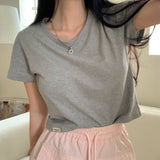 デイリーラベルセミクロップショートスリーブTシャツ