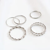 デイリーチェーンリングセット- 5セット / Daily Chain Ring Set - 5 set (2 color)