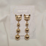 メルビーザキャットシリーズ - モダンボールピアス / Melbie The Cat Series - Modern Gold Ball Piercing