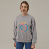 ピーチエンボスドプリントスウェットシャツ / PEACH EMBOSSED PRINT SWEATSHIRT_MELANGE GRAY