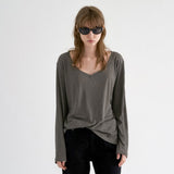 ソフトVTシャツ / SOFT V T-SHIRT, GRAY/ CHARCOAL