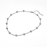 Heart bridge chain necklace silver