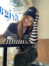 backpoint stripe cardigan