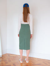 CHECK MIDI SKIRT_GREEN (6580081033334)