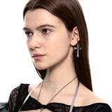 NO.474 [SILVER] KNOT CROSS EARRING