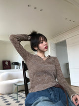 Haisley collar v-neck Knit