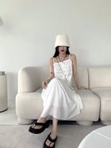 ロシトンビンテージマザーオブパールボタンノースリーブロングワンピース / Roshton vintage mother-of-pearl button sleeveless long dress