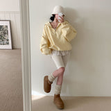 [BELLIDE MADE] Sailor Loose Fit Double-Sided Raised Half Zip-Up Sweat