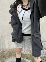 ユニセックスピグメントビンテージミリタリージャケット / Unisex pigment Vintage military jacket