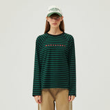 ストライプラグラン長袖Tシャツ/STRIPE RAGLAN LOGO LONG SLEEVE (GREEN)