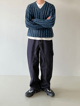 Double twist V neck knit 