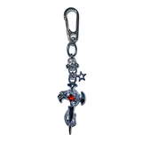 ピアスクロススネークキーチェーン / Pierced cross snake keychain