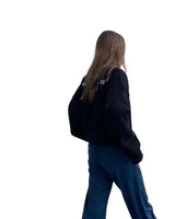 プリントクロップドスウェット/Print Cropped Sweat-BLACK
