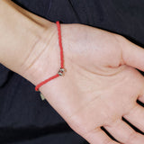 SILVER DONUT BRACELET RED