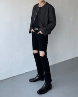 FL ネルツイードラウンドジャケット / FL Nel Tweed Round Jacket (2 colors)