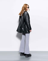  Back Patch Oversized Blazer _ Black