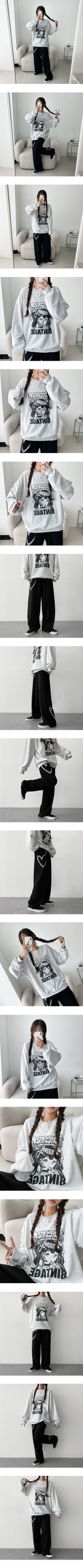 Front, Back 💛 Two Heart 💛 Banding Sweat Pants