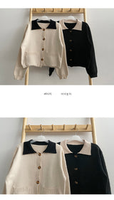 フォーミンカラーリングポケットニットカーディガン/Fomin Collar Coloring Pocket Knit Cardigan