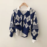 ポイントクロップアーガイルカーディガン / Point Crop Argyle Cardigan