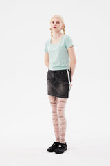 スモールチェリースクエアネッククロップTシャツ / SMALL CHERRY SQUARE NECK CROP T-SHIRT [MINT]