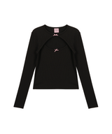 TWO RIBBON LONG SLEEVE - BLACK
