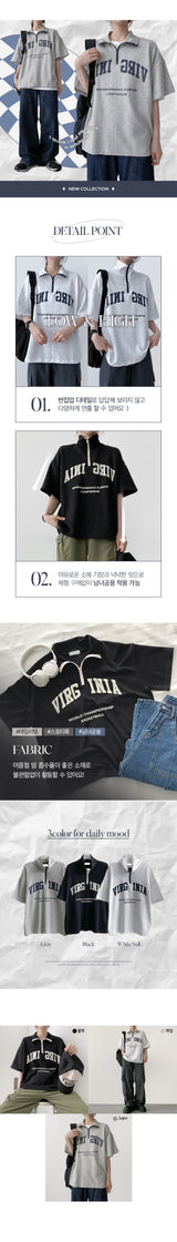 バージェスハーフジップアップアノラックショートスリーブTシャツ