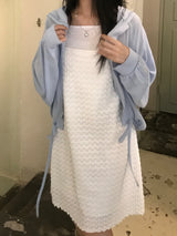 レイヤードパンチングミニドレス