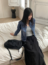 ターンドダメージスリムフィットデニムジャケット