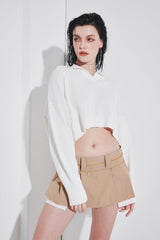 オーガニックコットンカラーニット/ORGANIC COTTN COLLAR KNIT