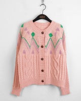 Away wool vintage Nordic jacquard knit cardigan