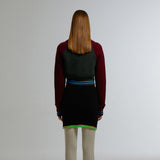 TROPICAL ZIP-UP SHORT CARDIGAN_CHARCOAL