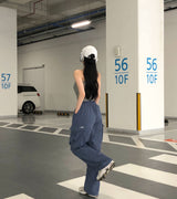 ボタンバンディングストリングカーゴパンツ
